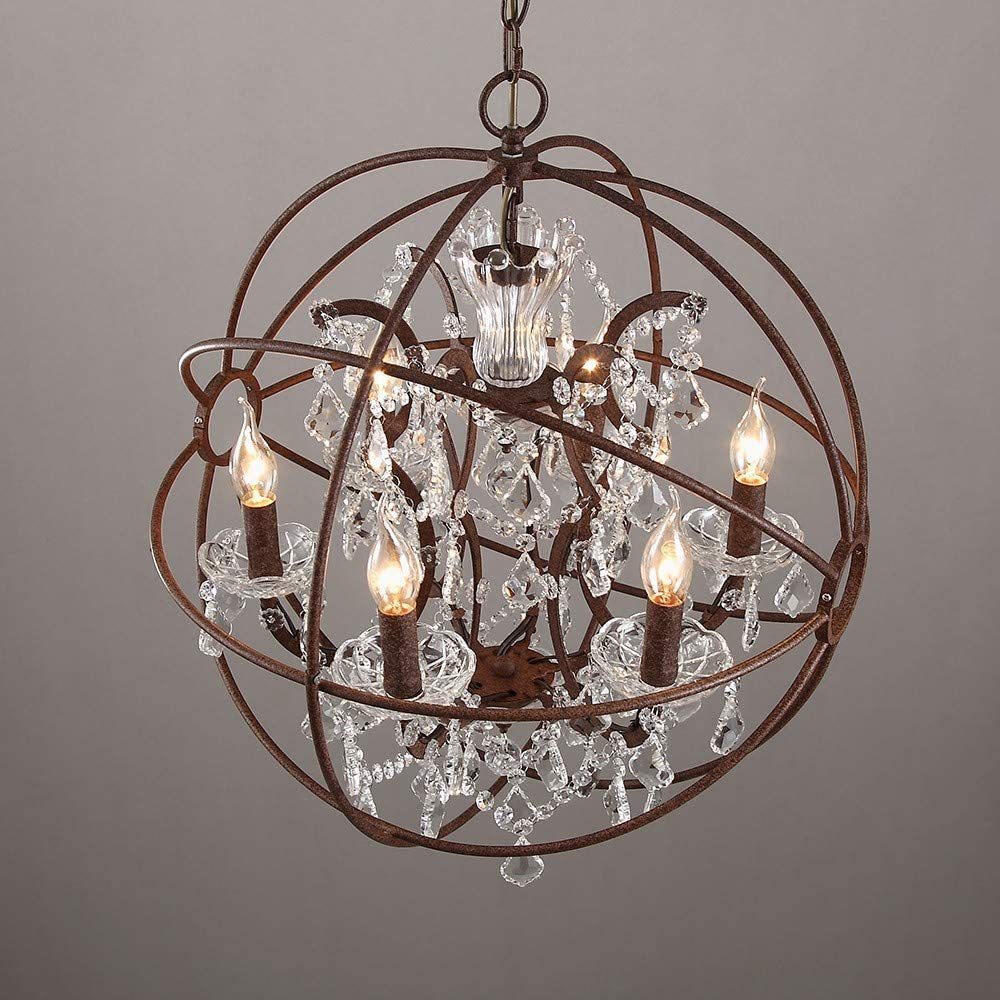 Sylirara Traditional Single Orb Metal Crystal Pendant Lamp - Letslighting
