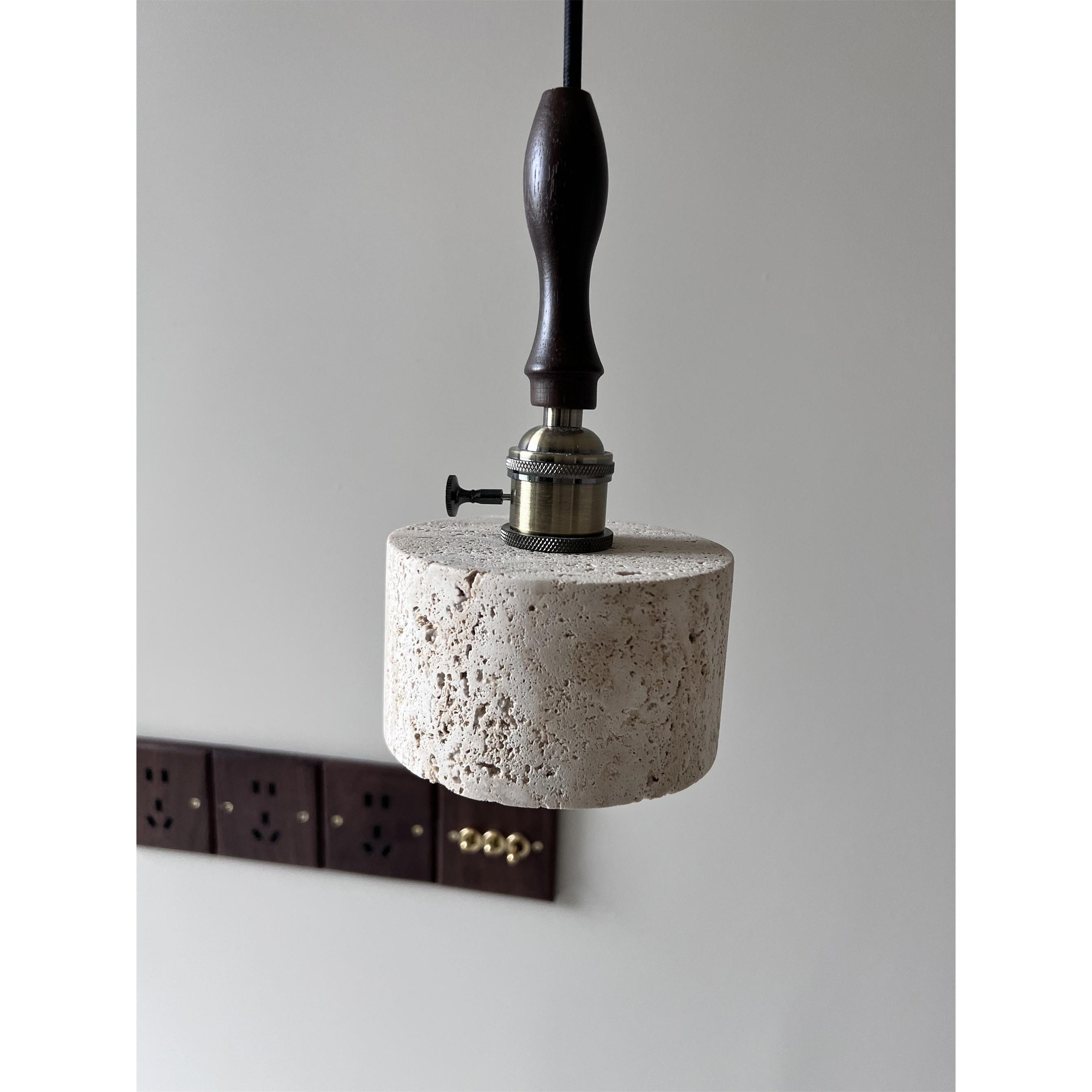 Sycaran Modern Minimalist Walnut Travertine Pendant Lamp - Letslighting