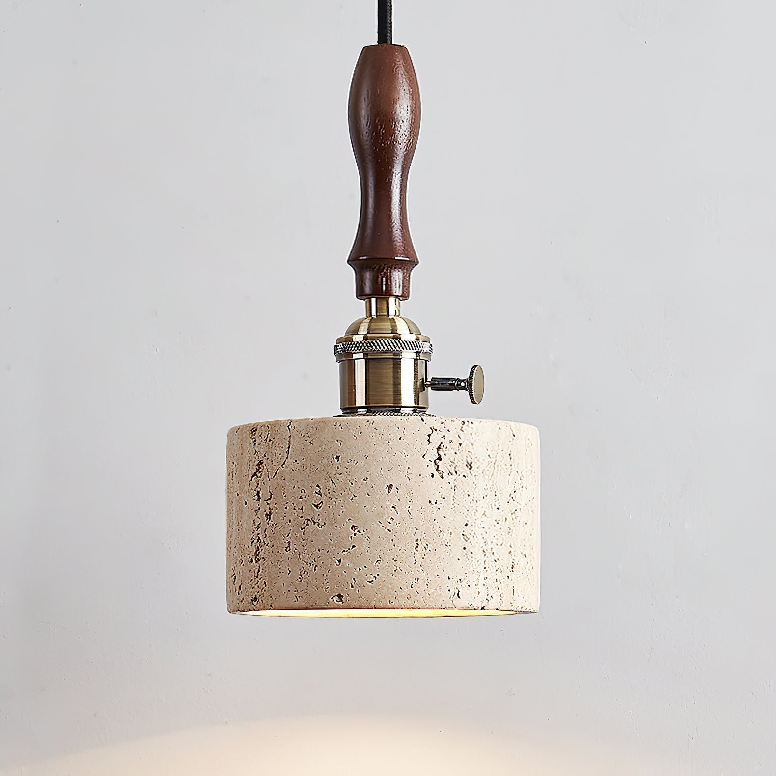 Sycaran Modern Minimalist Walnut Travertine Pendant Lamp - Letslighting