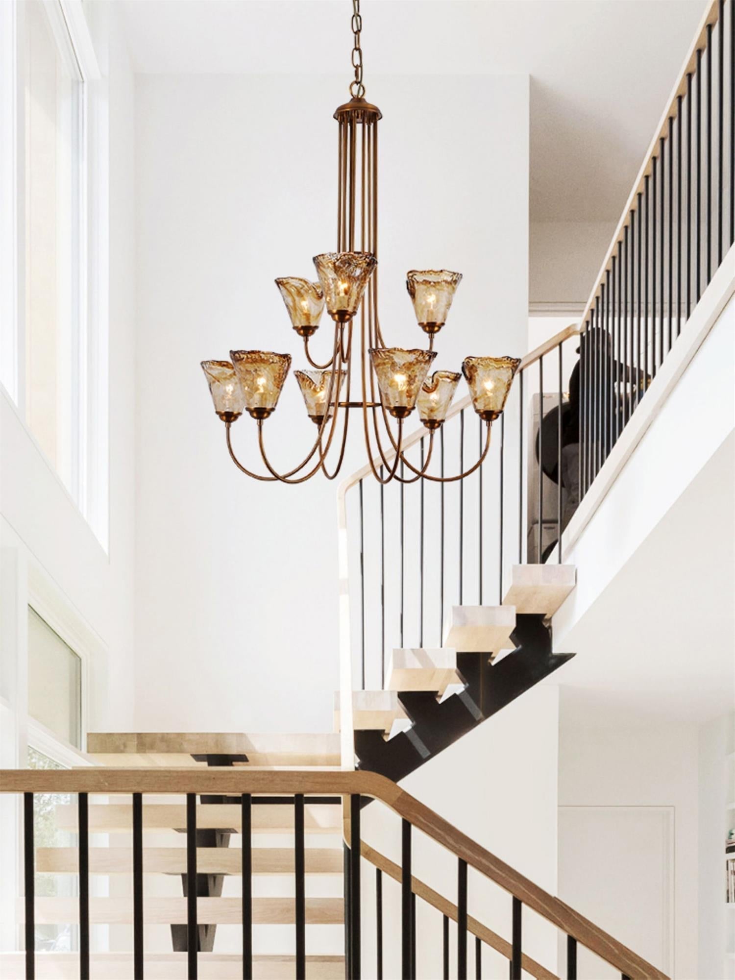 Ilsilis Bernstein Vintage Industrial Kronleuchter-Letslighting