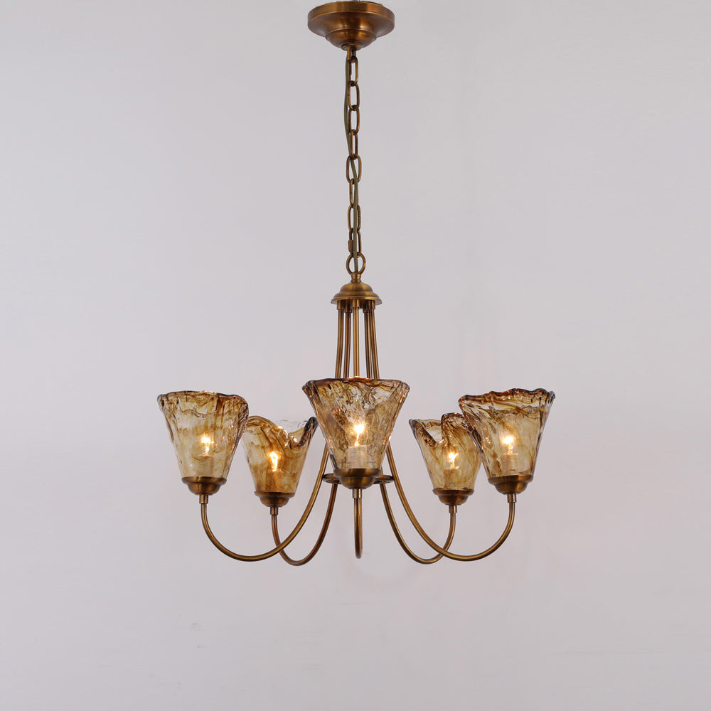 Ilsilis Bernstein Vintage Industrial Kronleuchter-Letslighting
