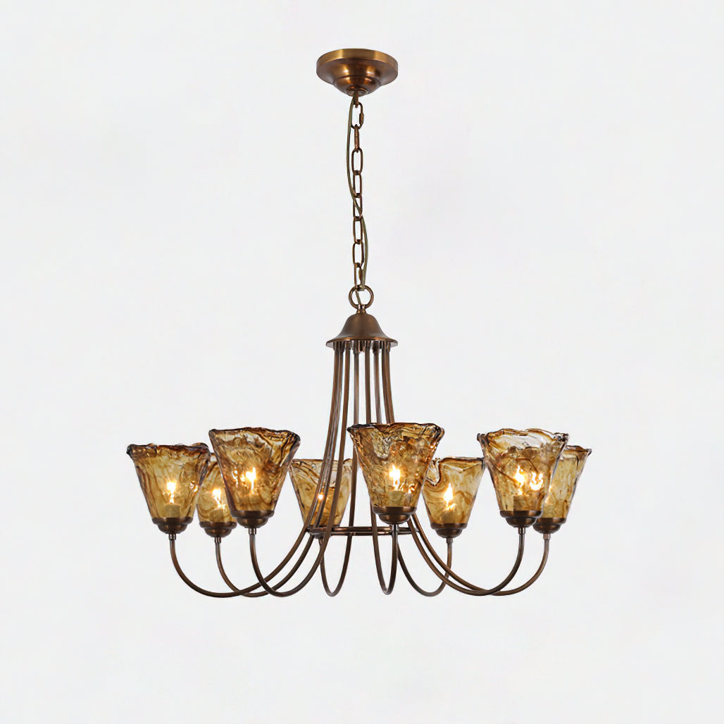 Ilsilis Bernstein Vintage Industrial Kronleuchter-Letslighting