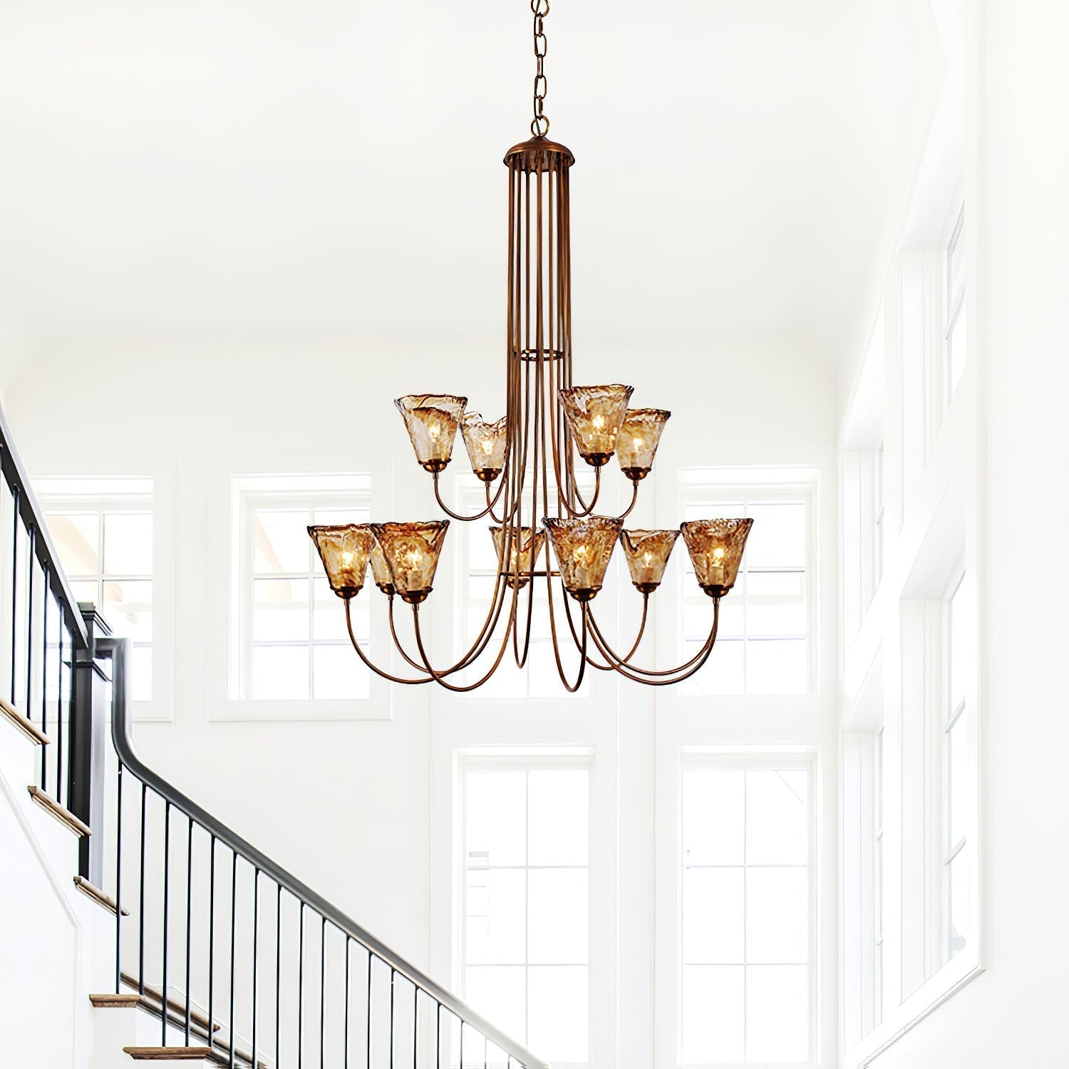 Ilsilis Bernstein Vintage Industrial Kronleuchter-Letslighting