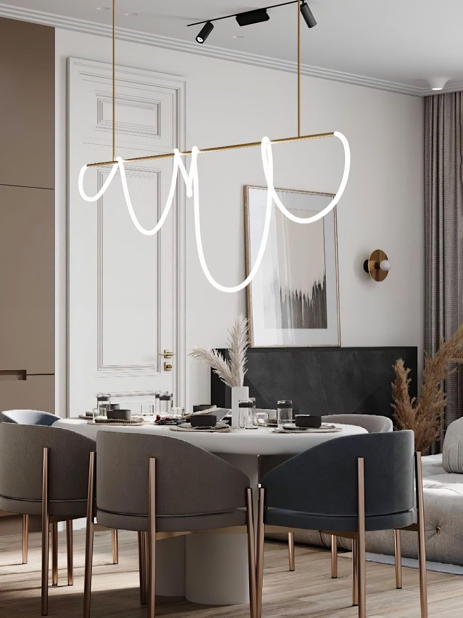 Lustra Kronleuchter Flexibles Silikon Kurve Modern Elegant-Letslighting