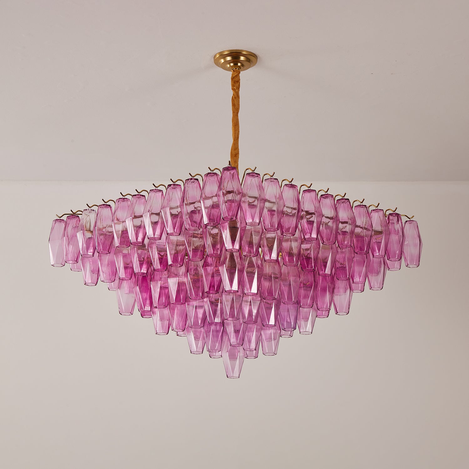 Aurora Chandelier Fuchsia Prism Inverted Pyramid - Neutralighting