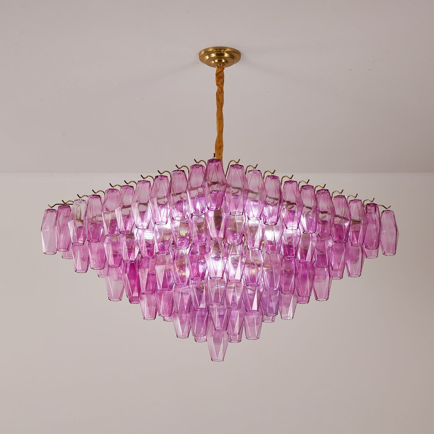Aurora Chandelier Fuchsia Prism Inverted Pyramid - Neutralighting