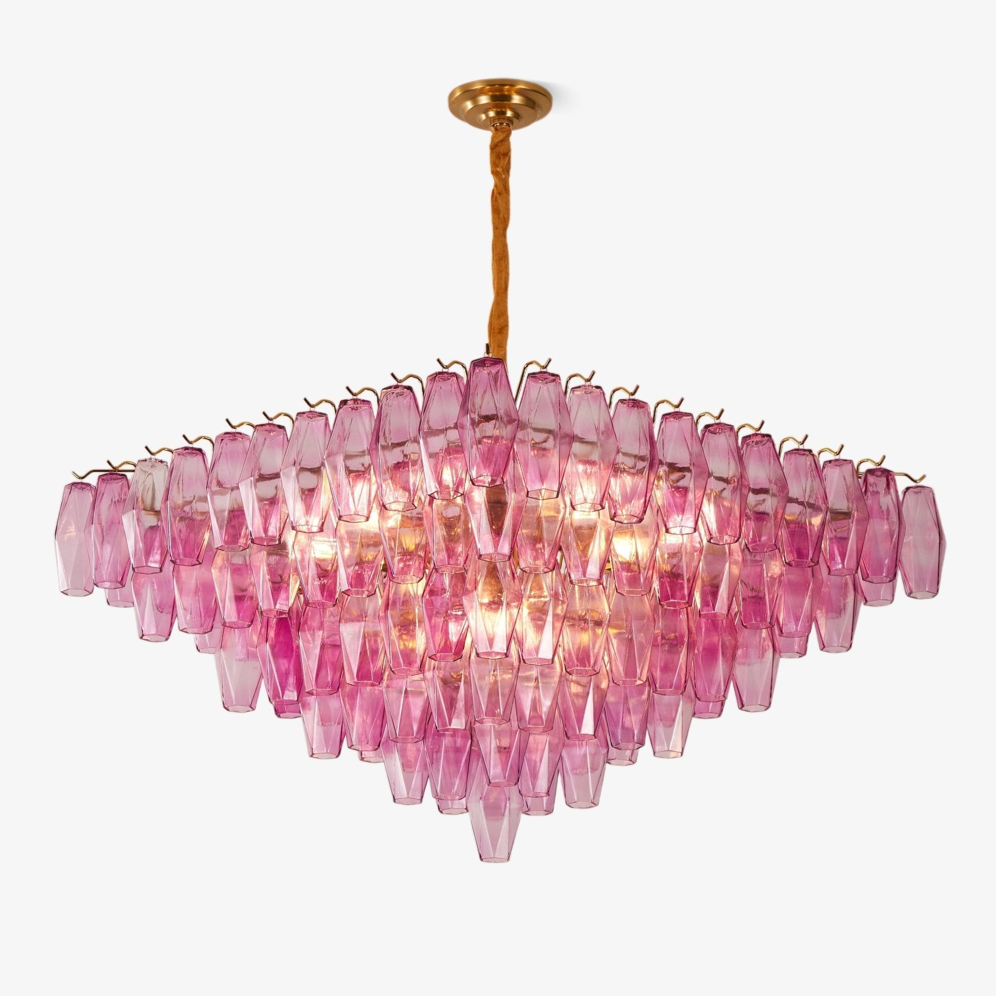 Aurora Chandelier Fuchsia Prism Inverted Pyramid - Neutralighting
