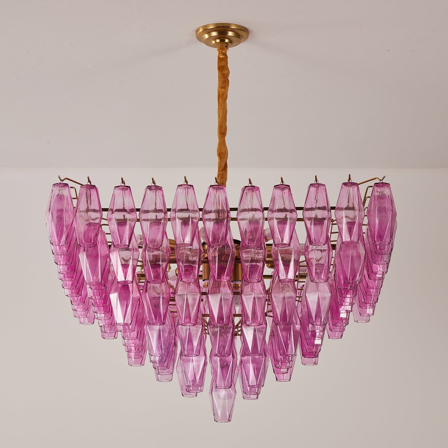 Aurora Chandelier Fuchsia Prism Inverted Pyramid - Neutralighting