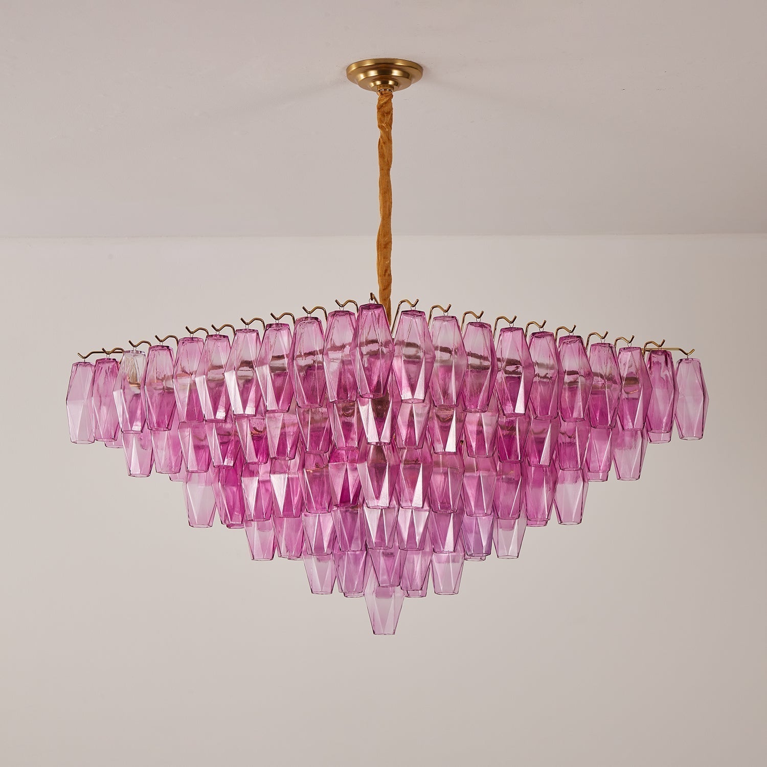 Aurora Chandelier Fuchsia Prism Inverted Pyramid - Neutralighting
