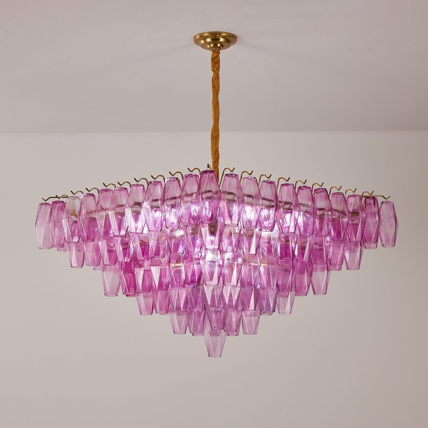 Aurora Chandelier Fuchsia Prism Inverted Pyramid - Neutralighting