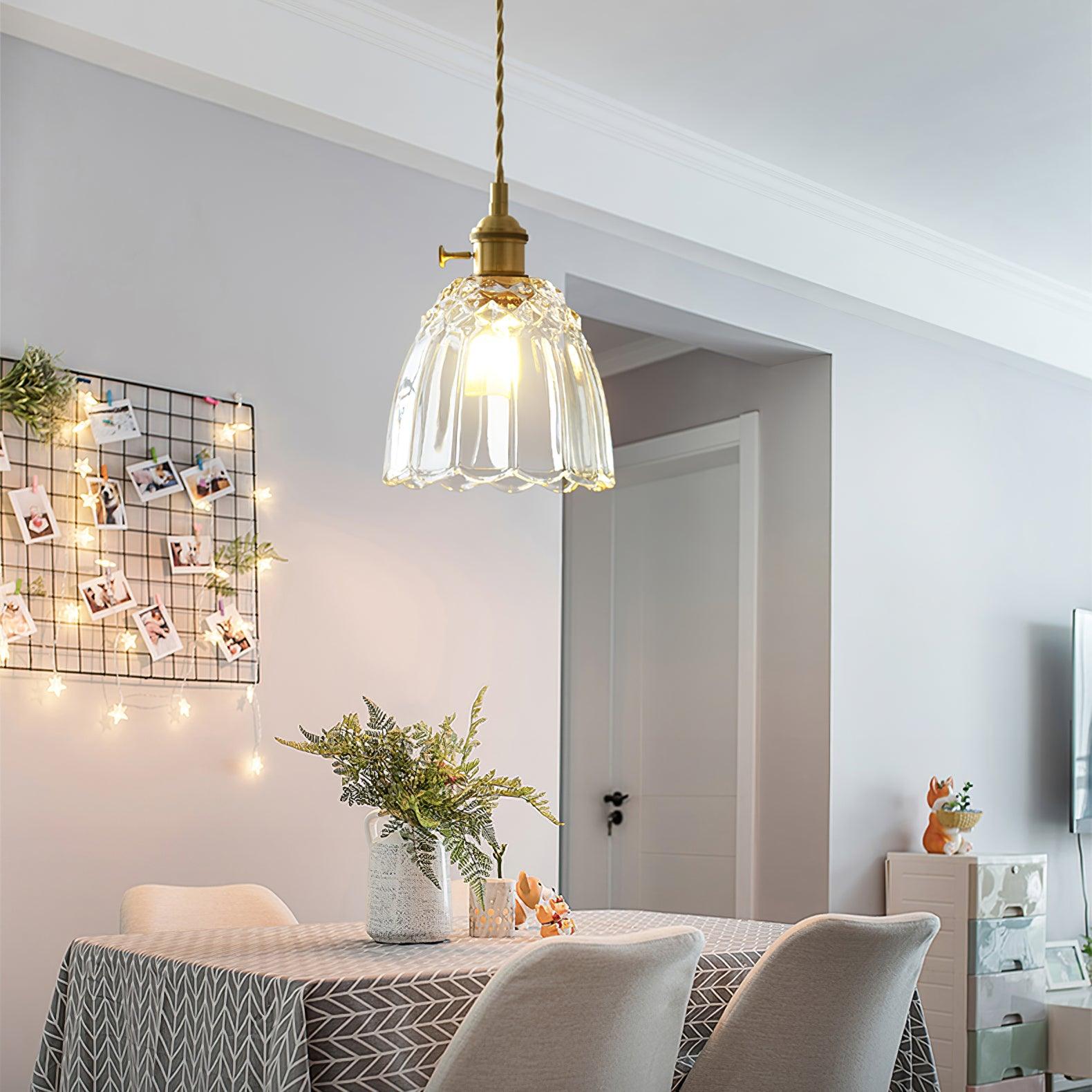 Nerithce Luxuriöse Pendelleuchte aus Messing und Glas-Letslighting