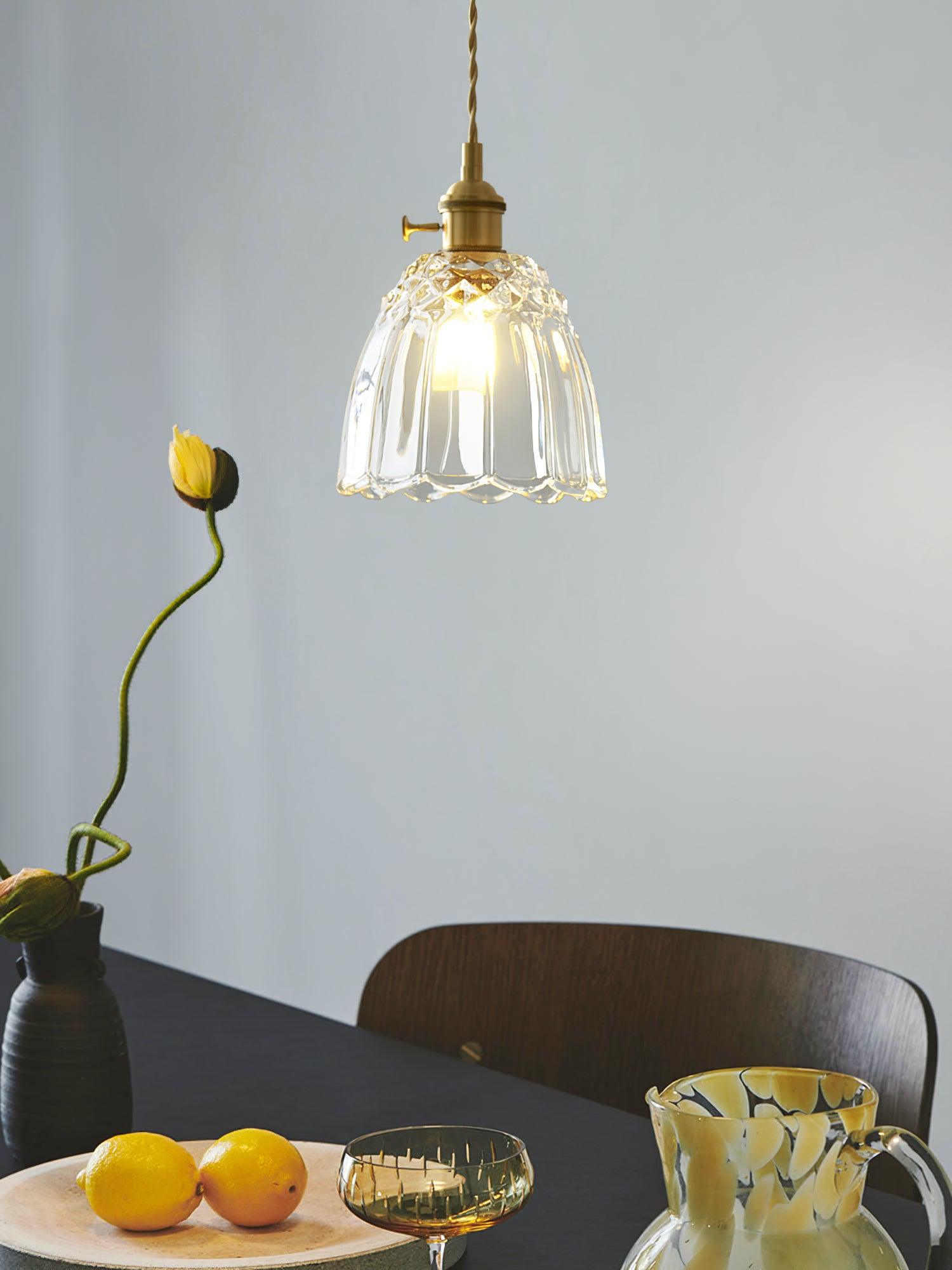 Nerithce Luxuriöse Pendelleuchte aus Messing und Glas-Letslighting