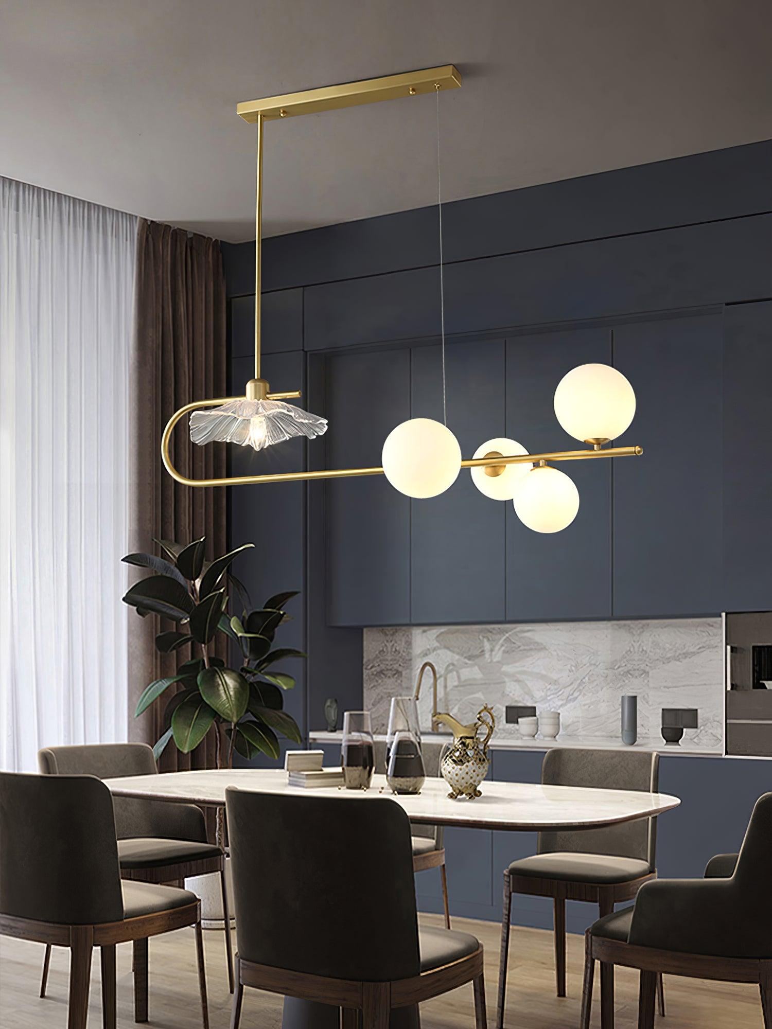 Lustra Pendelleuchte Gold Glas Messing-Letslighting