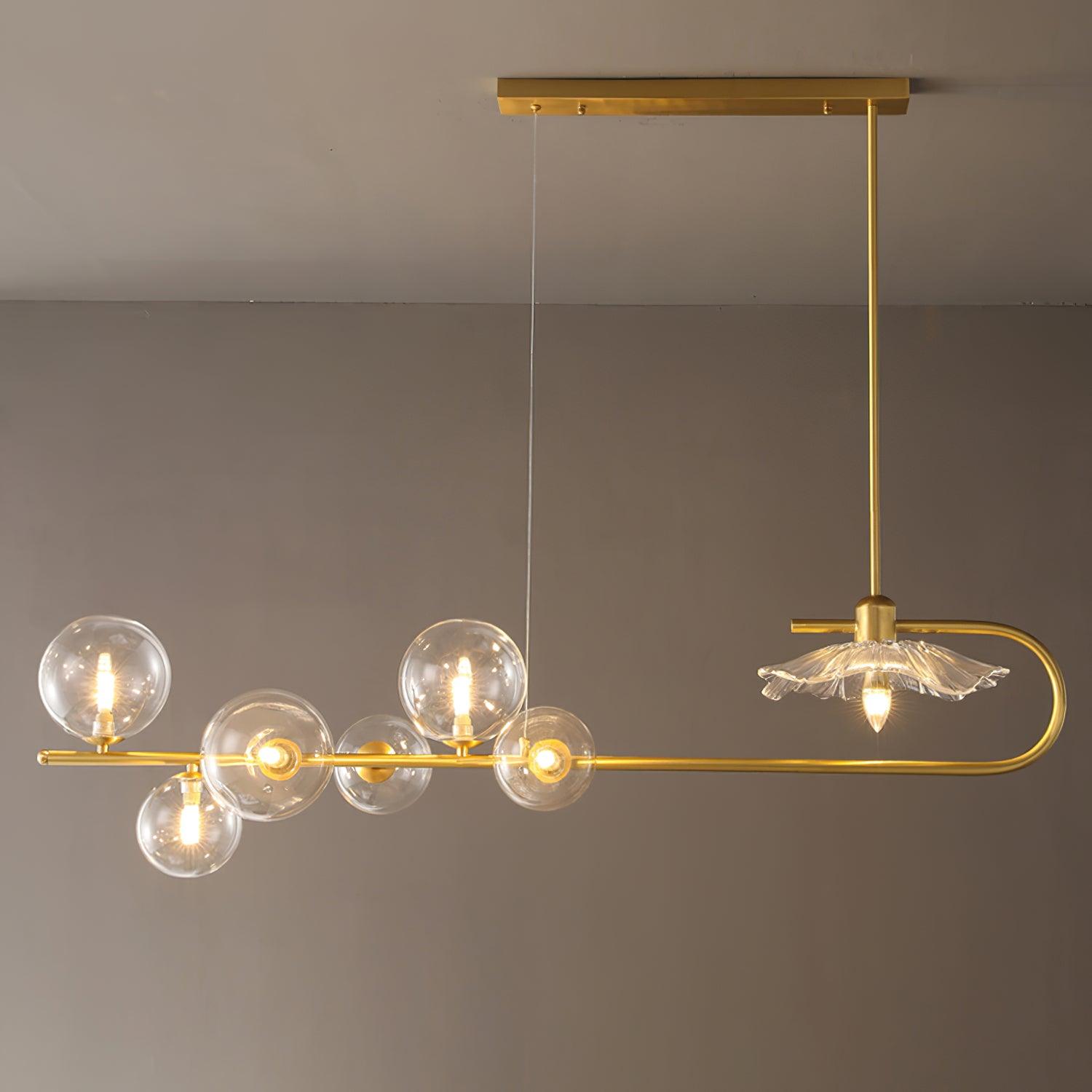 Lustra Pendelleuchte Gold Glas Messing-Letslighting