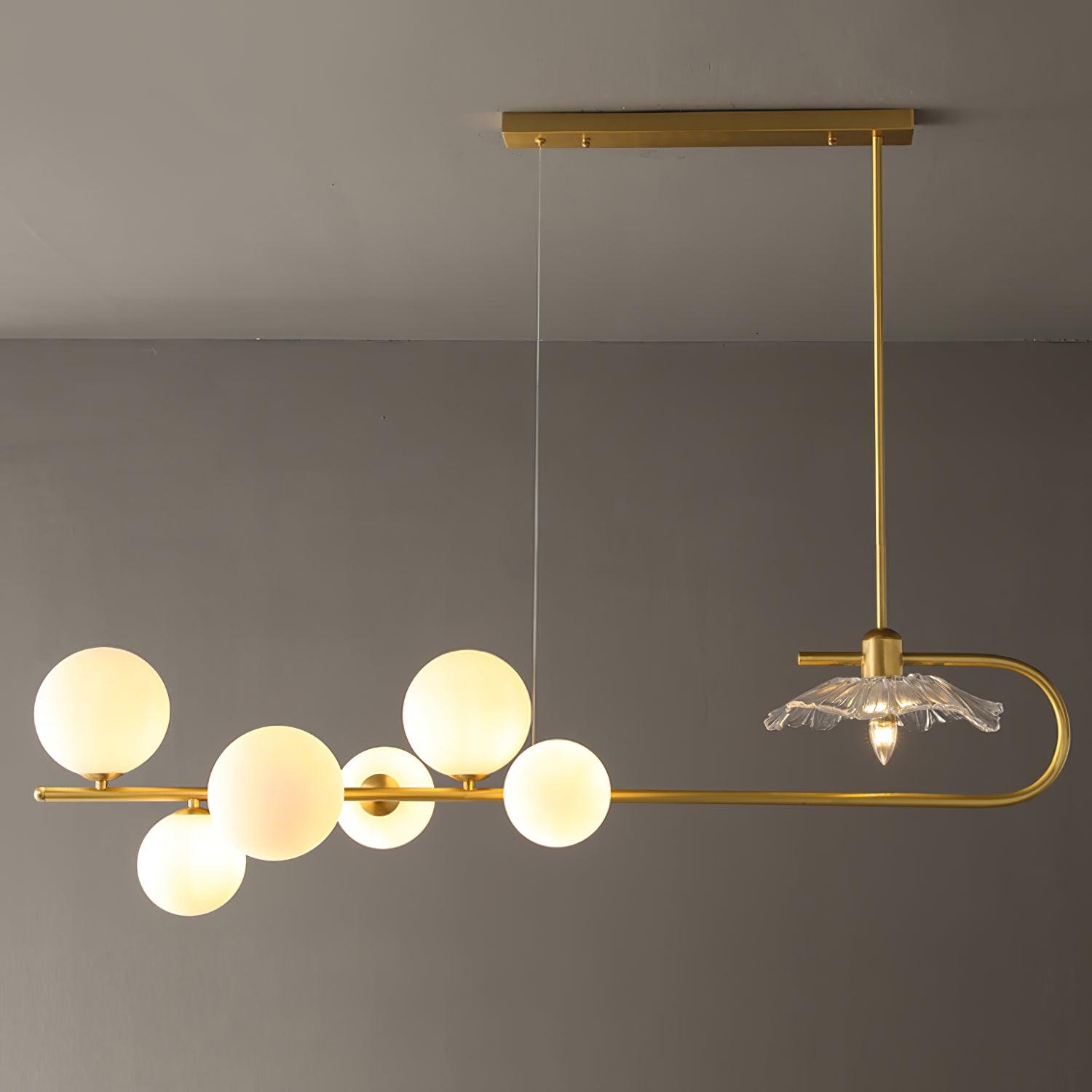 Lustra Pendelleuchte Gold Glas Messing-Letslighting