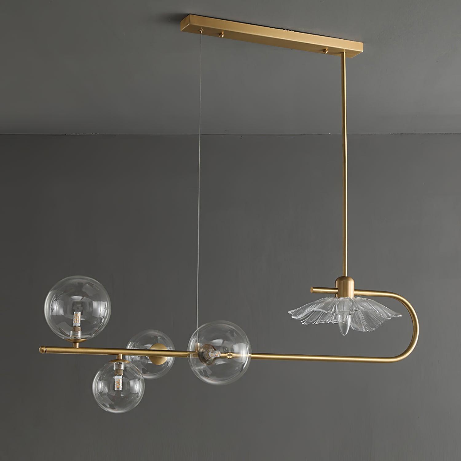 Lustra Pendelleuchte Gold Glas Messing-Letslighting