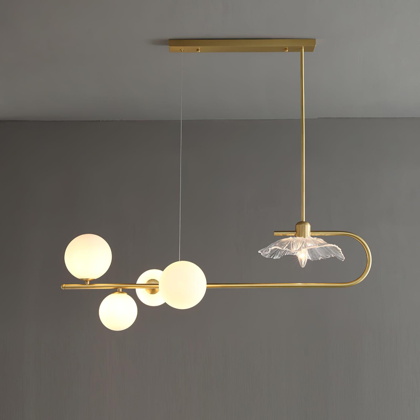 Lustra Pendelleuchte Gold Glas Messing-Letslighting