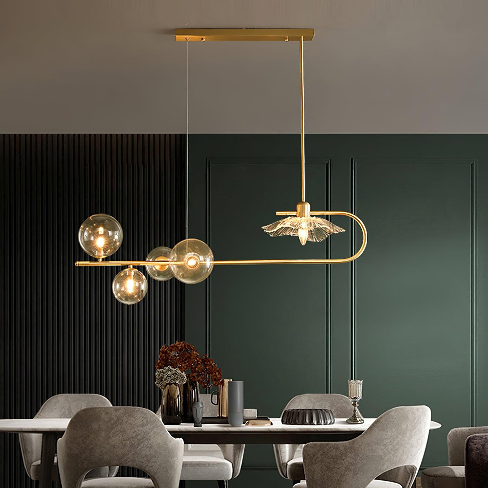 Lustra Pendelleuchte Gold Glas Messing-Letslighting