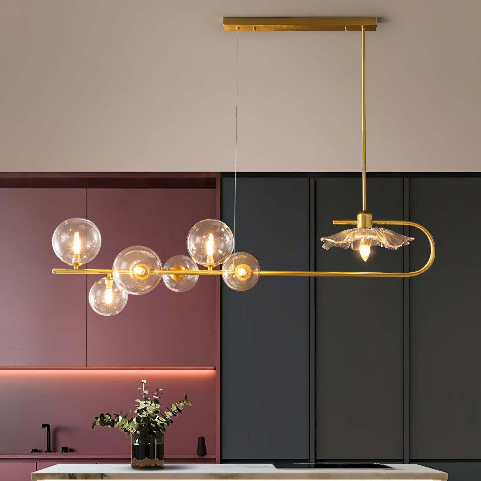 Lustra Pendelleuchte Gold Glas Messing-Letslighting