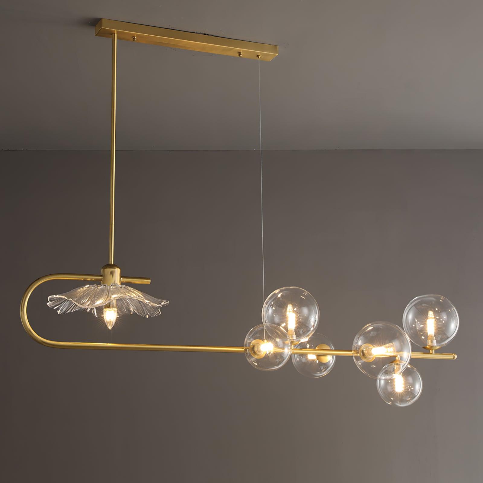 Lustra Pendelleuchte Gold Glas Messing-Letslighting