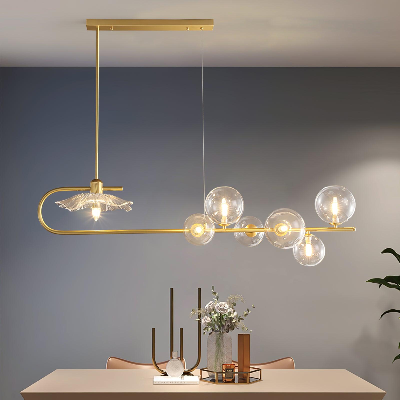Lustra Pendelleuchte Gold Glas Messing-Letslighting