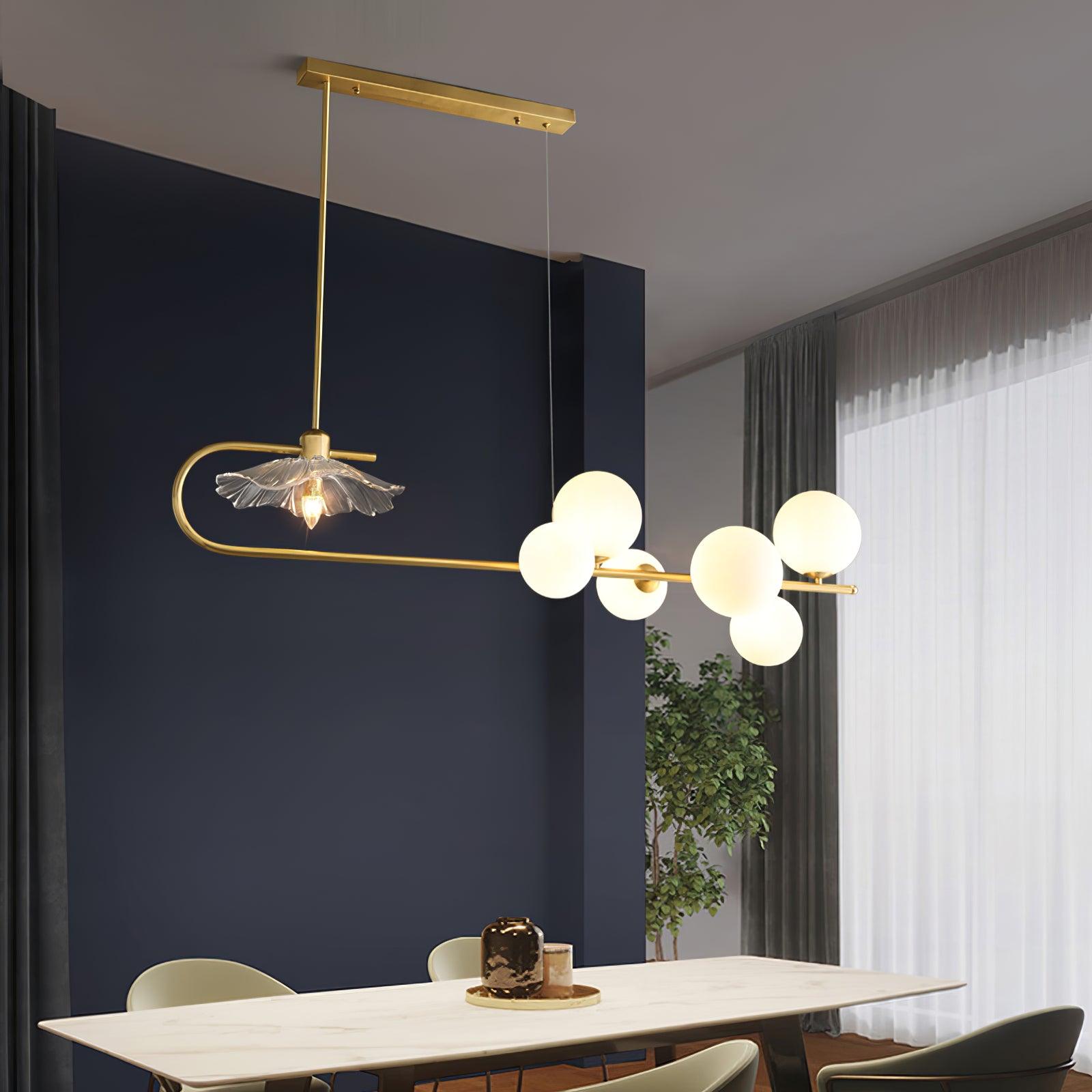 Lustra Pendelleuchte Gold Glas Messing-Letslighting