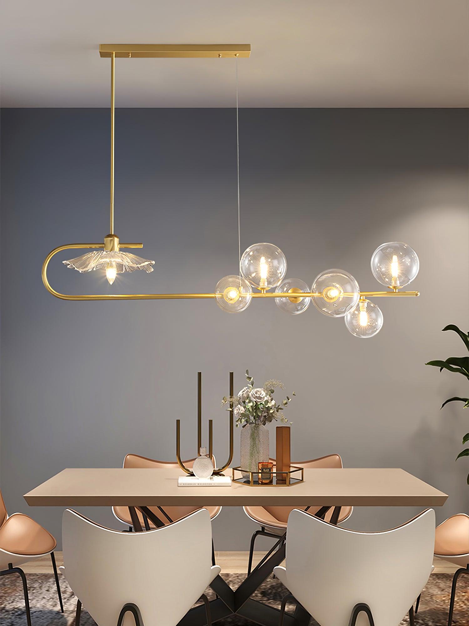 Lustra Pendelleuchte Gold Glas Messing-Letslighting