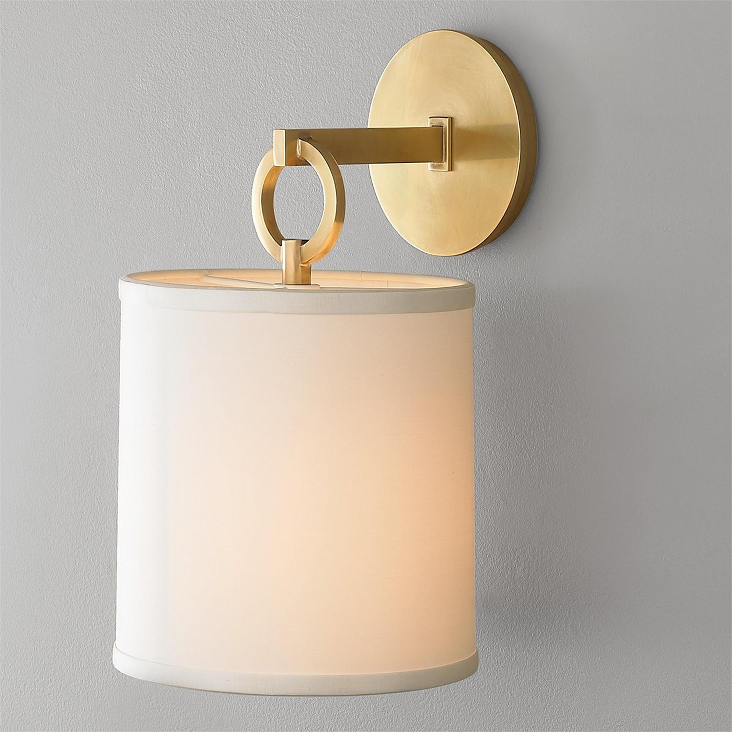 Cotheor Kreis Messing Stoff Wandleuchte-Letslighting