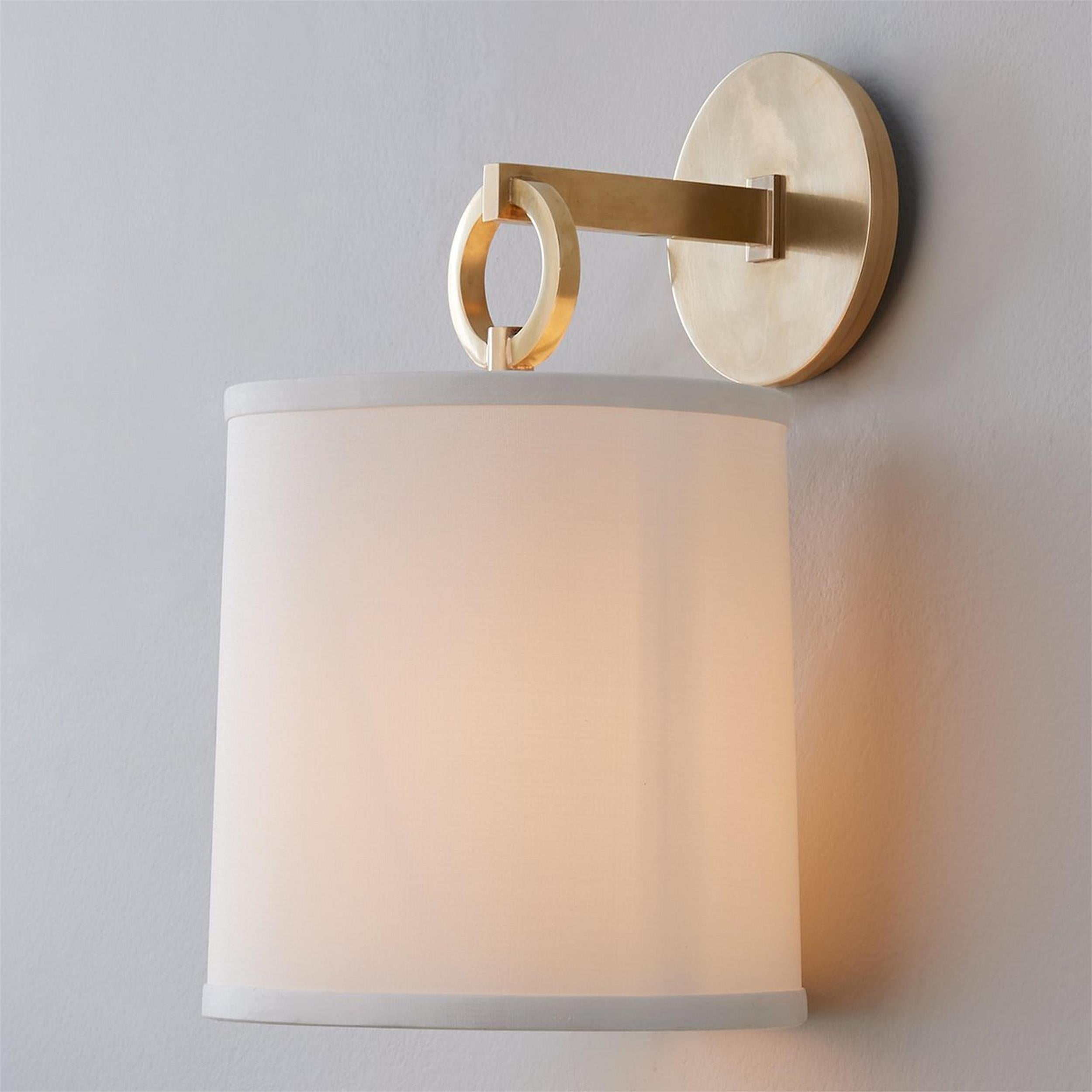 Cotheor Kreis Messing Stoff Wandleuchte-Letslighting
