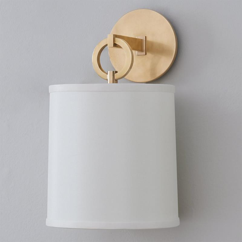 Cotheor Kreis Messing Stoff Wandleuchte-Letslighting