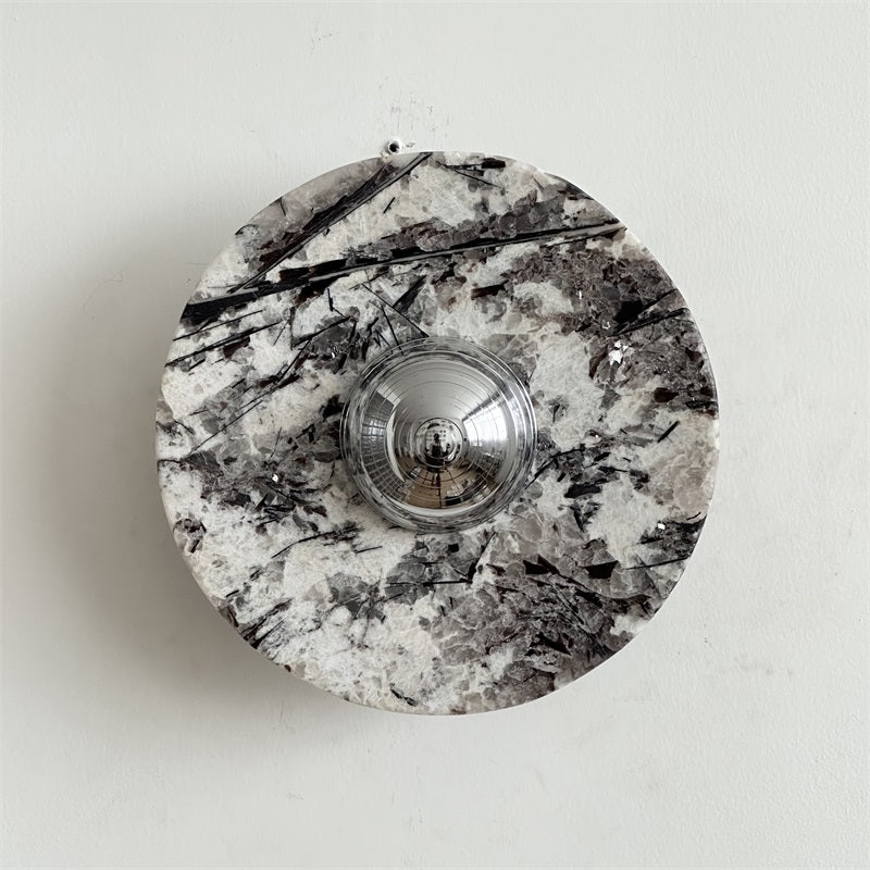 Alba Modern Minimalist Chrome Marble Metal Wall Lamp - Letslighting