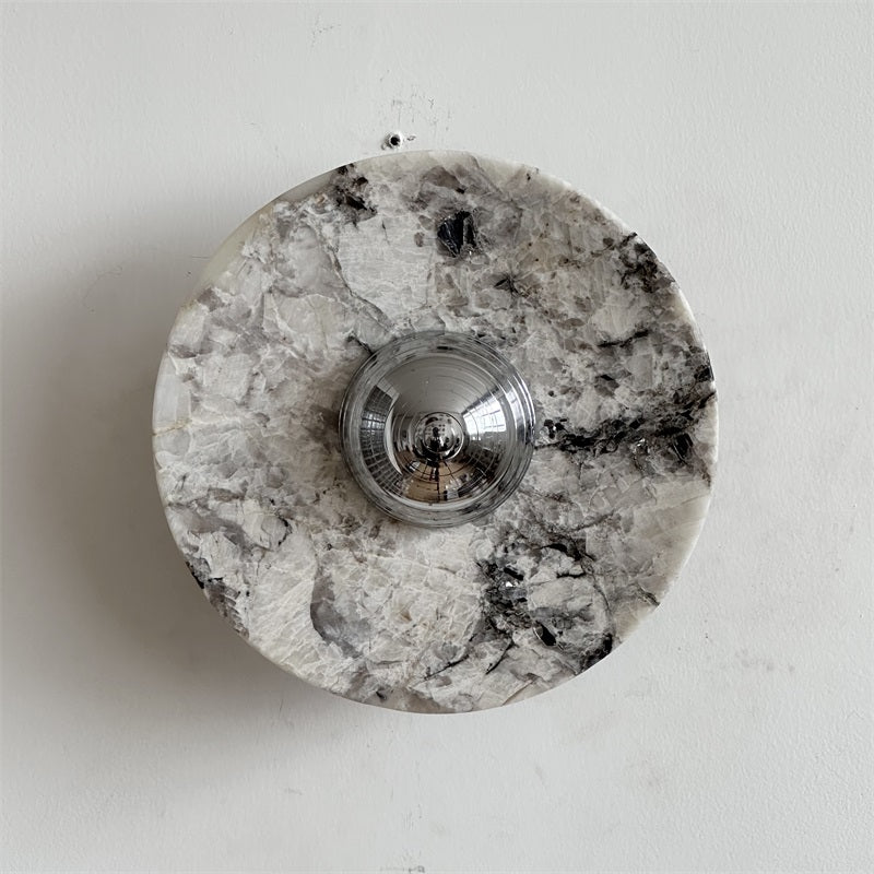 Alba Modern Minimalist Chrome Marble Metal Wall Lamp - Letslighting