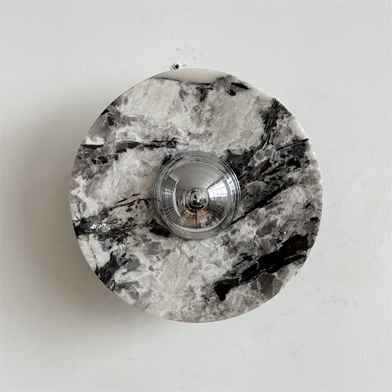 Alba Modern Minimalist Chrome Marble Metal Wall Lamp - Letslighting