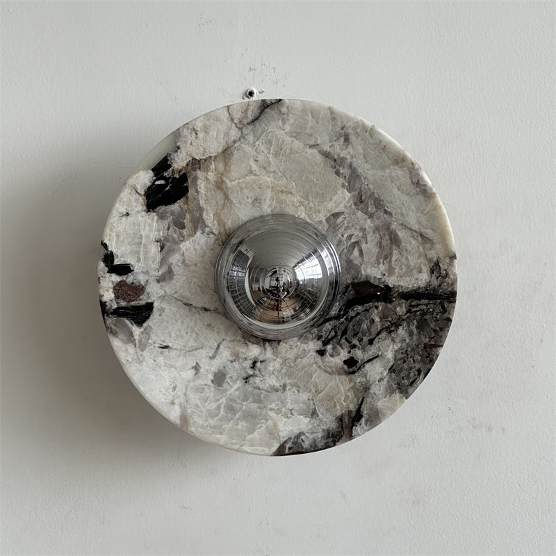 Alba Modern Minimalist Chrome Marble Metal Wall Lamp - Letslighting