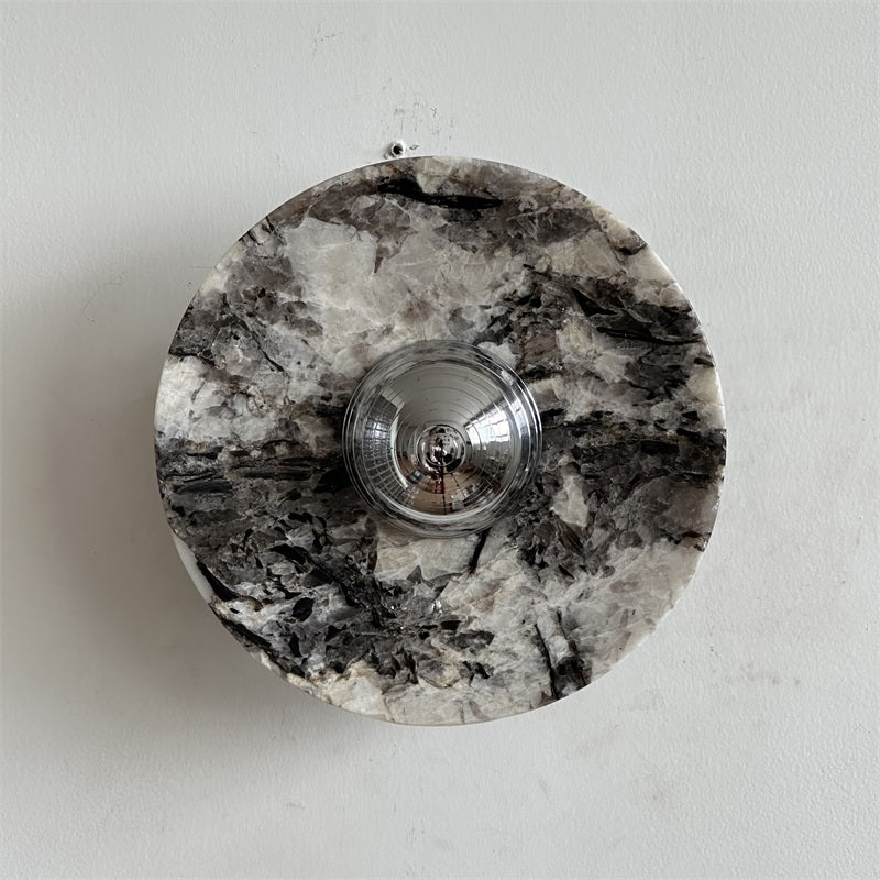 Alba Modern Minimalist Chrome Marble Metal Wall Lamp - Letslighting