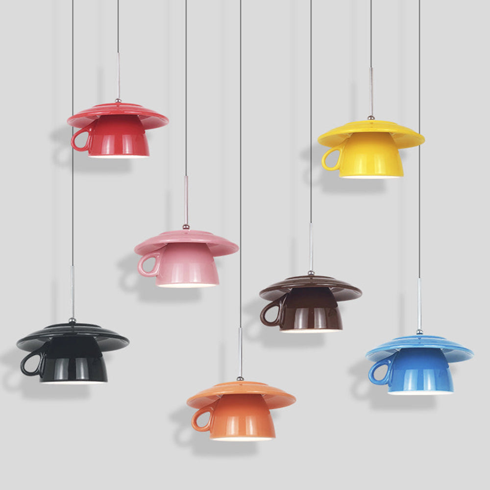 Valentina Moderne bunte LED-Pendelleuchte aus Keramik Tassenform