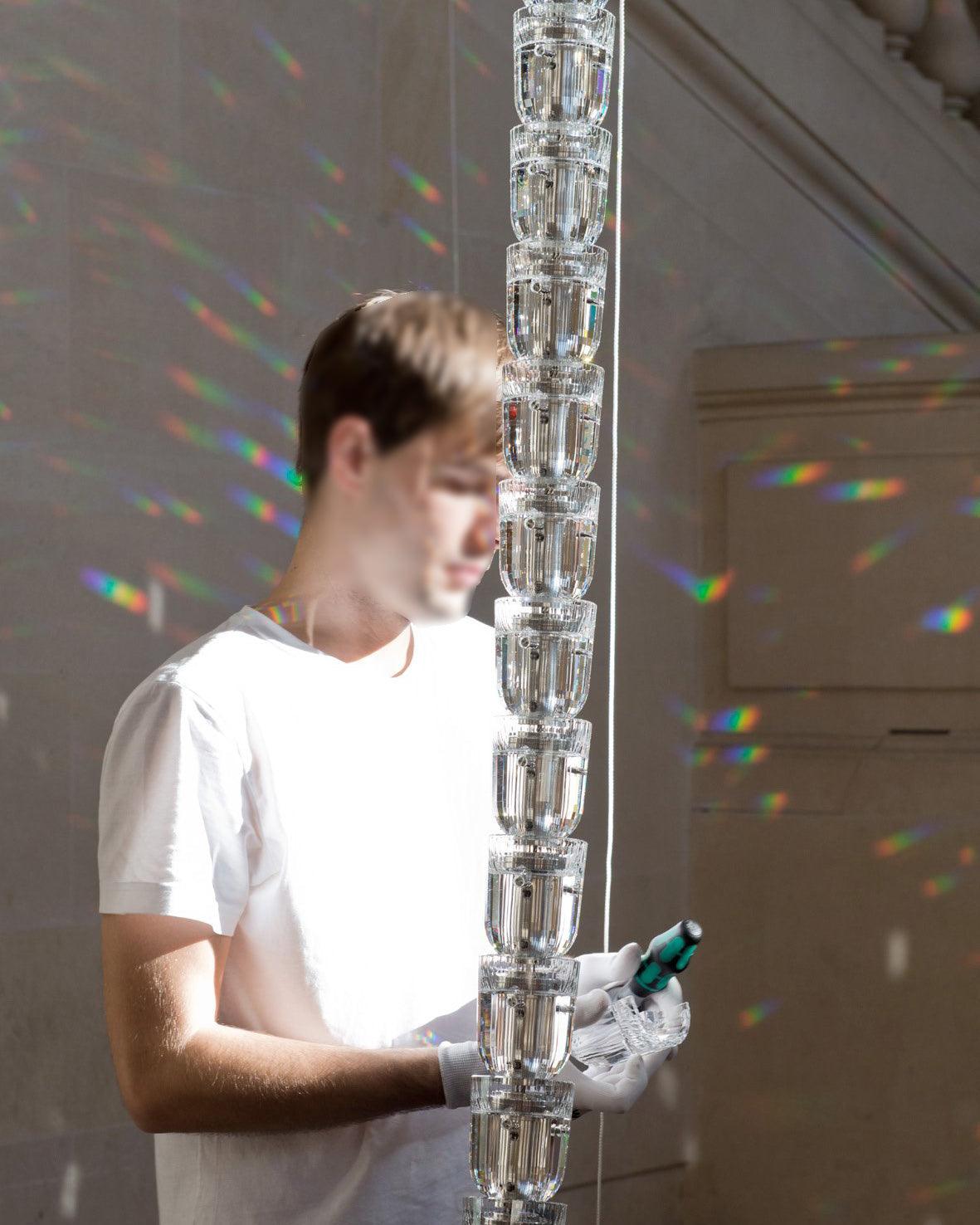 Lustra Kronleuchter Chrom Verflochtene Kristalllinien-Letslighting