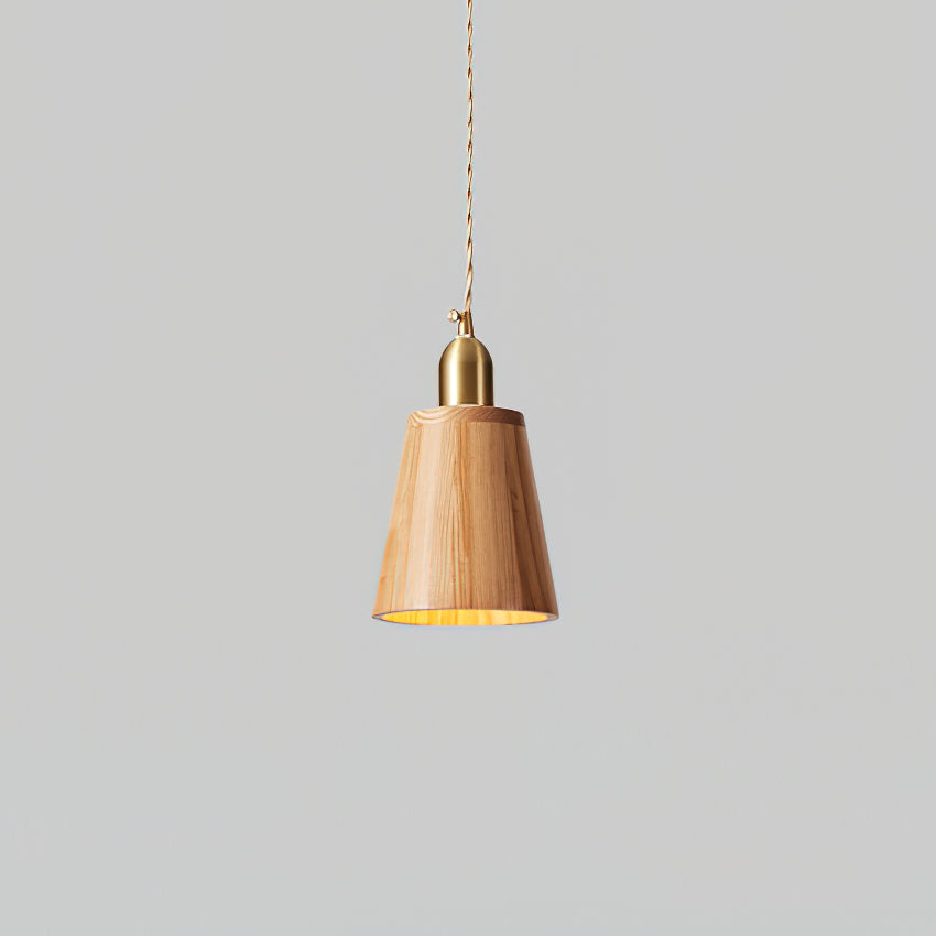 Tatum Minimalistische Pendelleuchte aus Holz und Messing-Letslighting