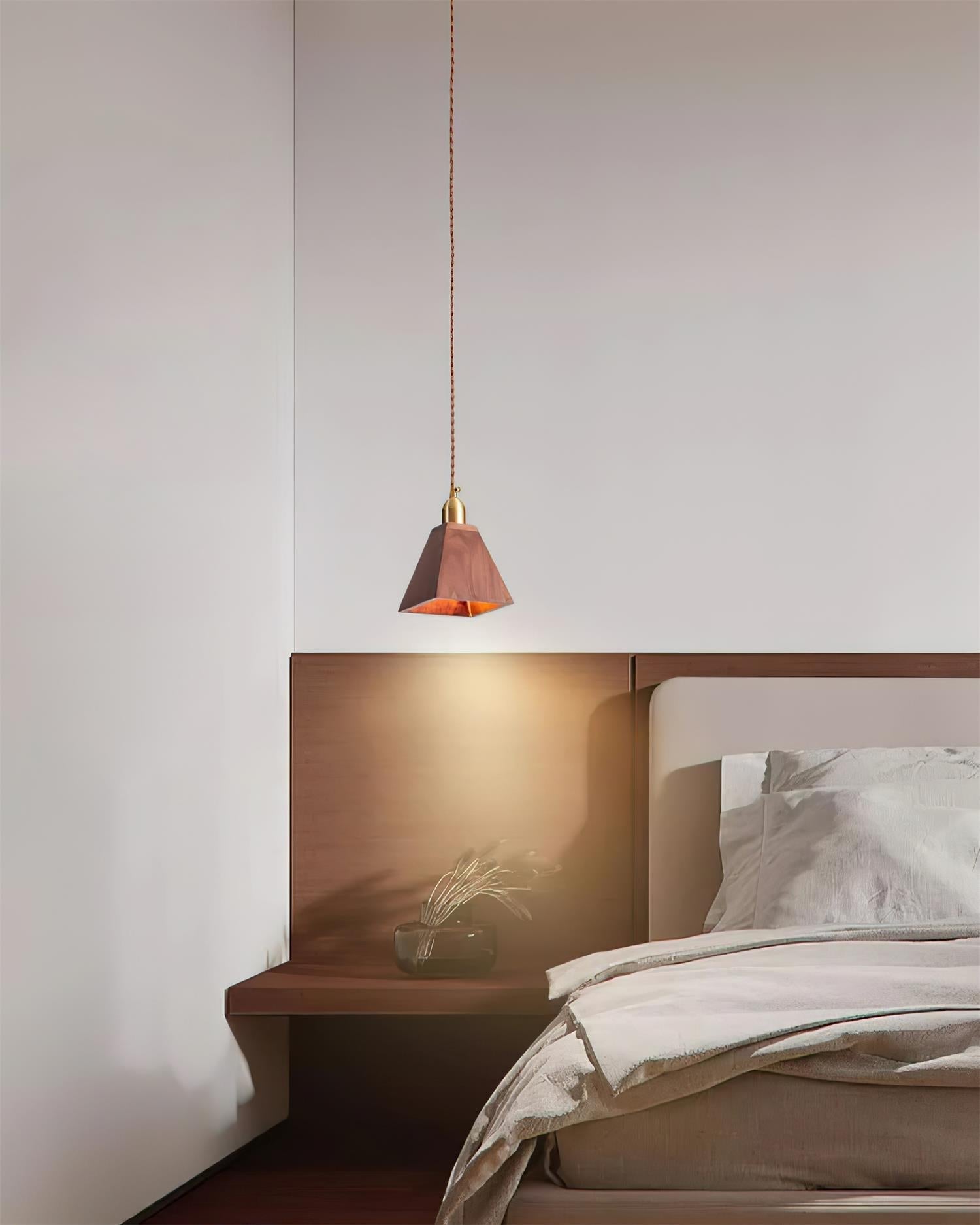 Tatum Minimalistische Pendelleuchte aus Holz und Messing-Letslighting