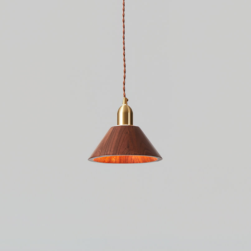 Tatum Minimalistische Pendelleuchte aus Holz und Messing-Letslighting