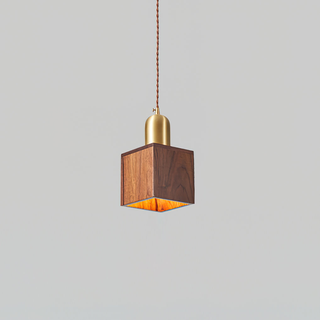 Tatum Minimalistische Pendelleuchte aus Holz und Messing-Letslighting