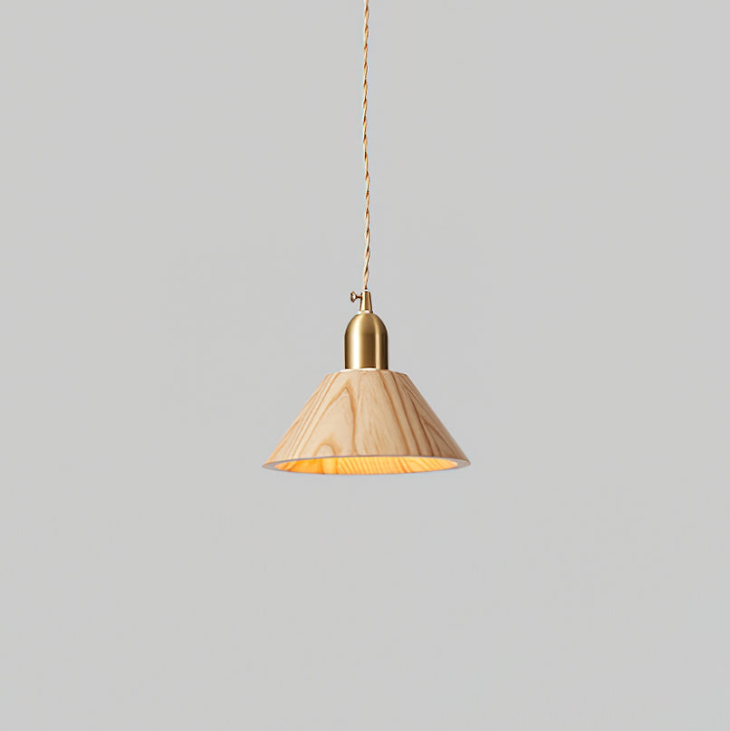 Tatum Minimalistische Pendelleuchte aus Holz und Messing-Letslighting