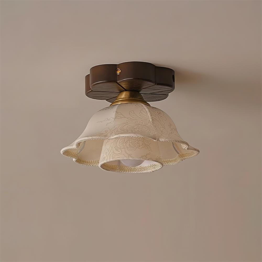 Piper Vintage Deckenleuchte mit Baldachin aus Holz-Letslighting