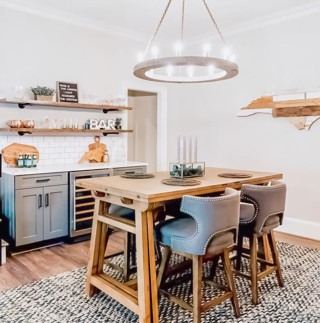 Armirila Vintage Industrieller Holz-Kronleuchter-Letslighting