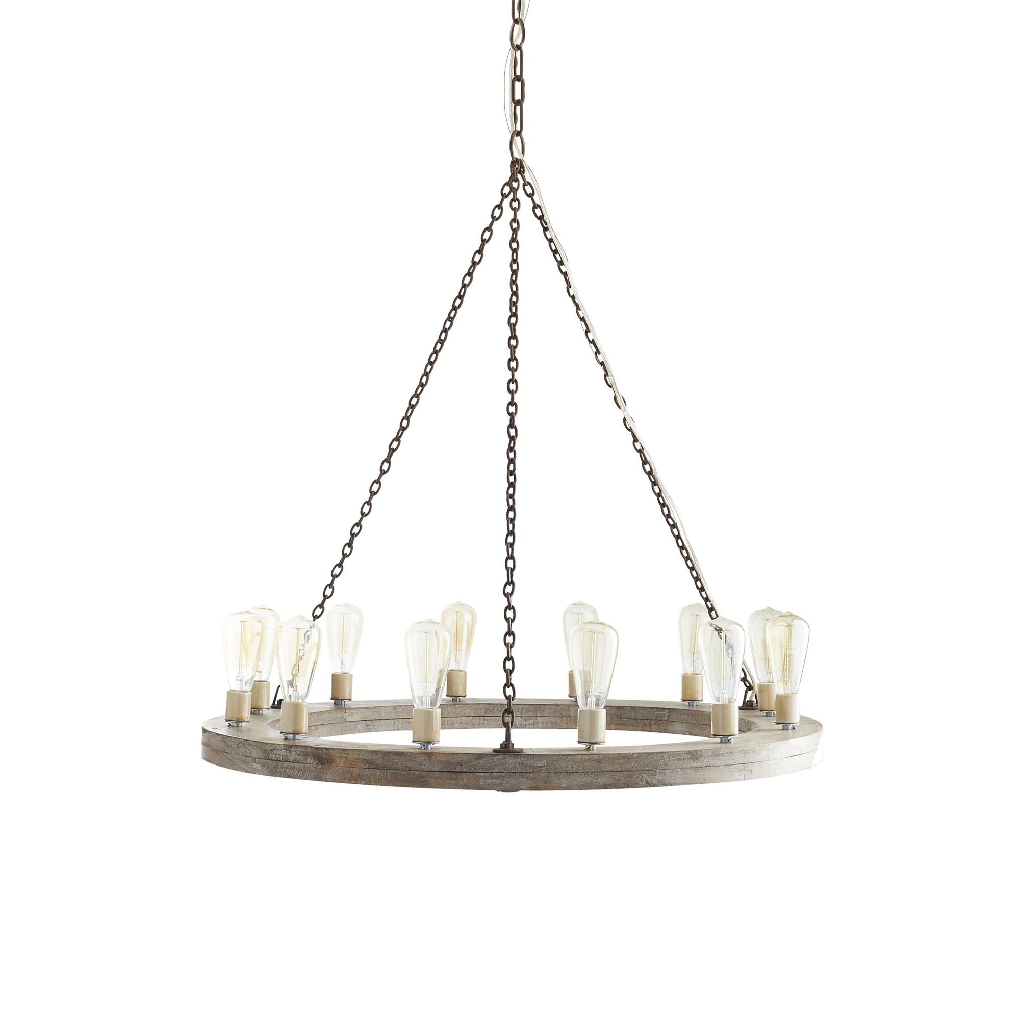 Armirila Vintage Industrieller Holz-Kronleuchter-Letslighting