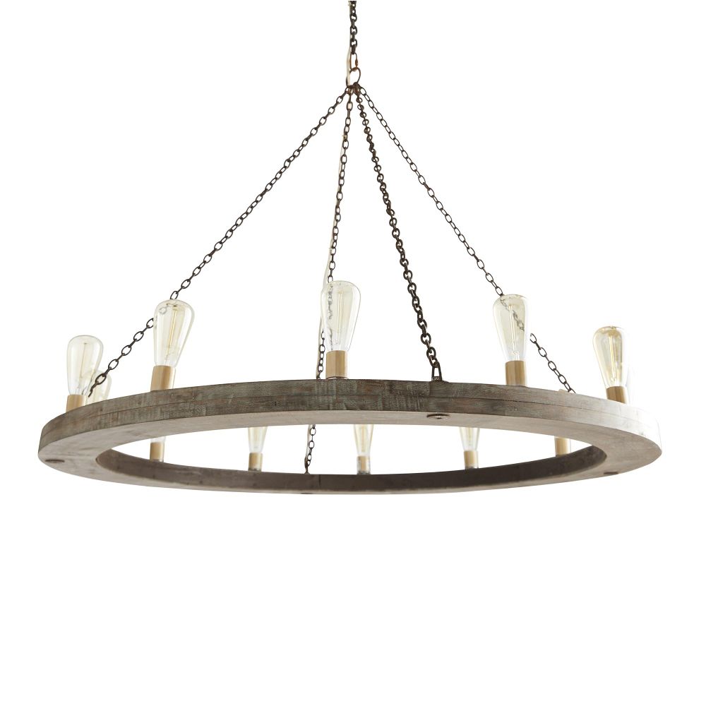 Armirila Vintage Industrieller Holz-Kronleuchter-Letslighting