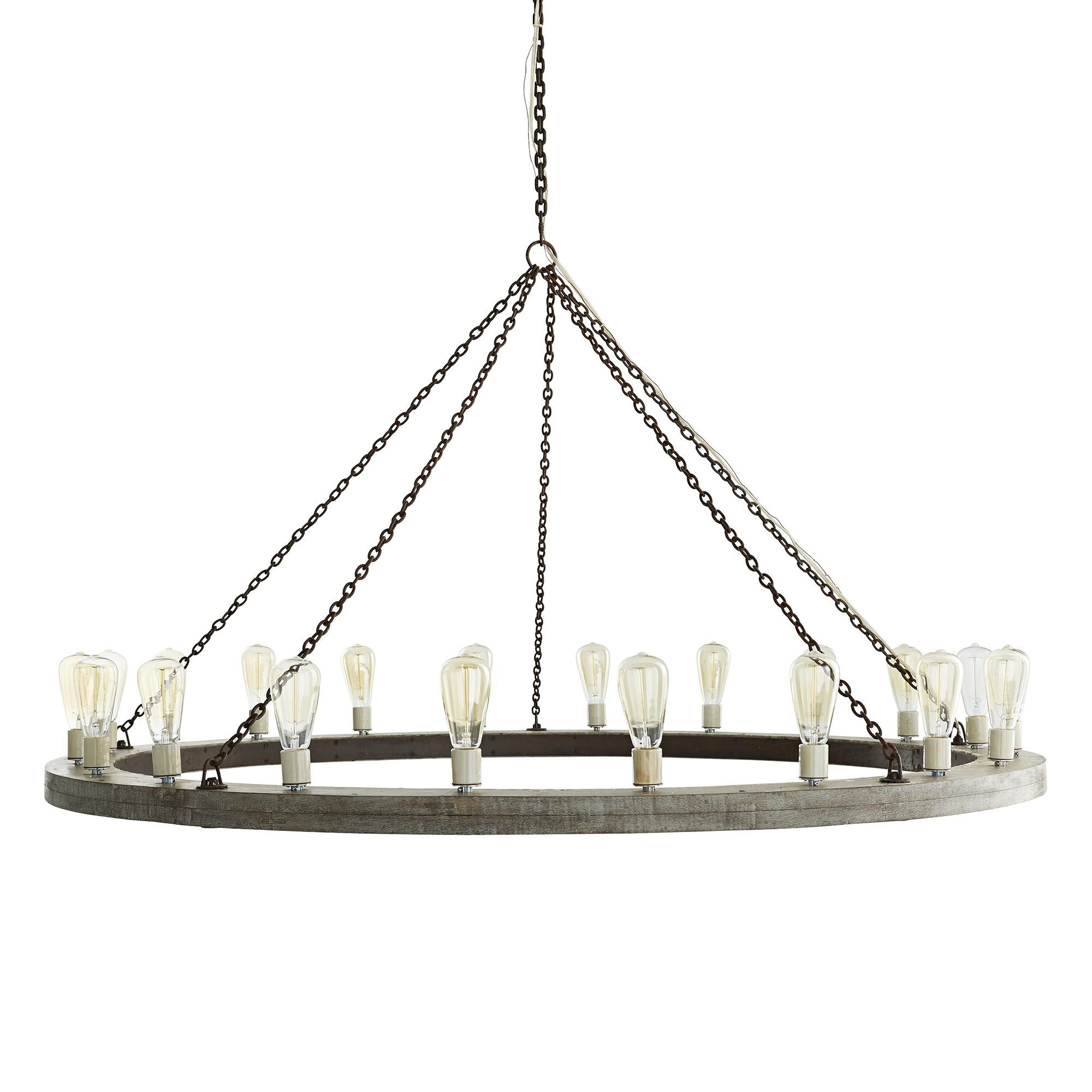 Armirila Vintage Industrieller Holz-Kronleuchter-Letslighting