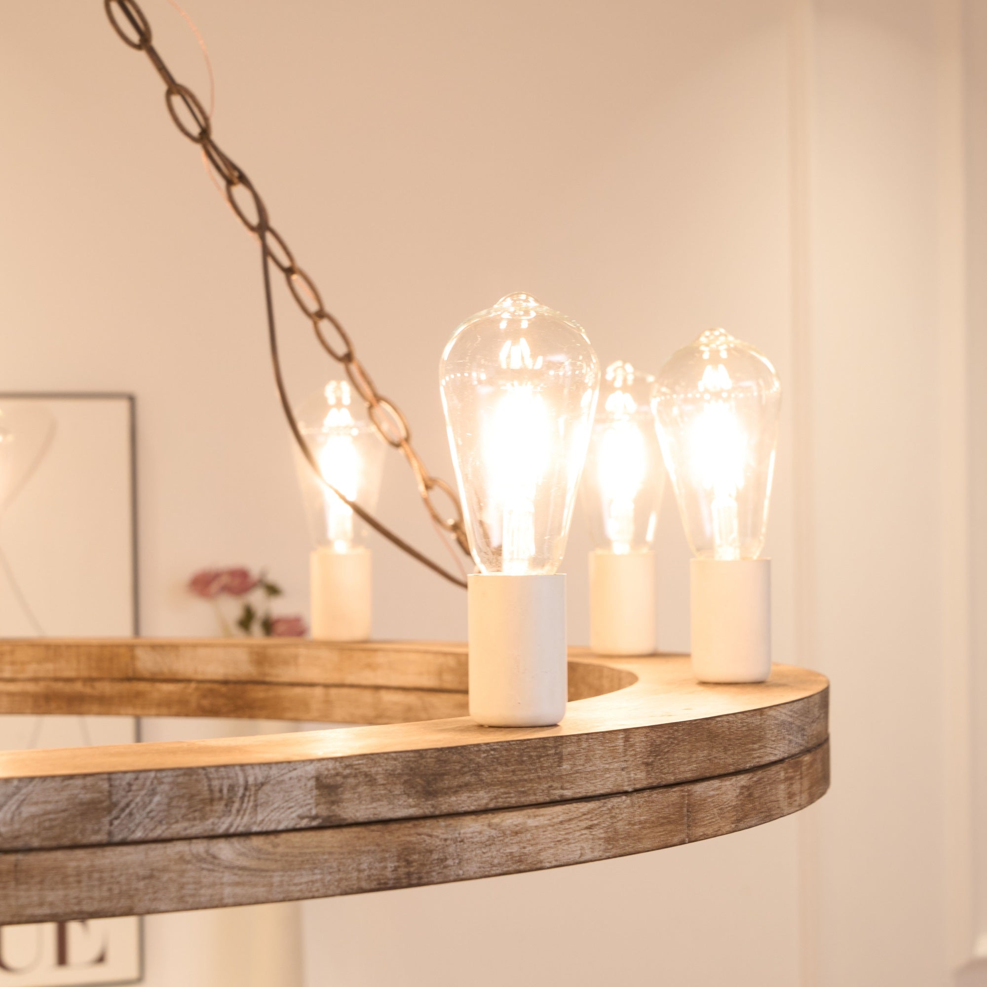 Armirila Vintage Industrieller Holz-Kronleuchter-Letslighting