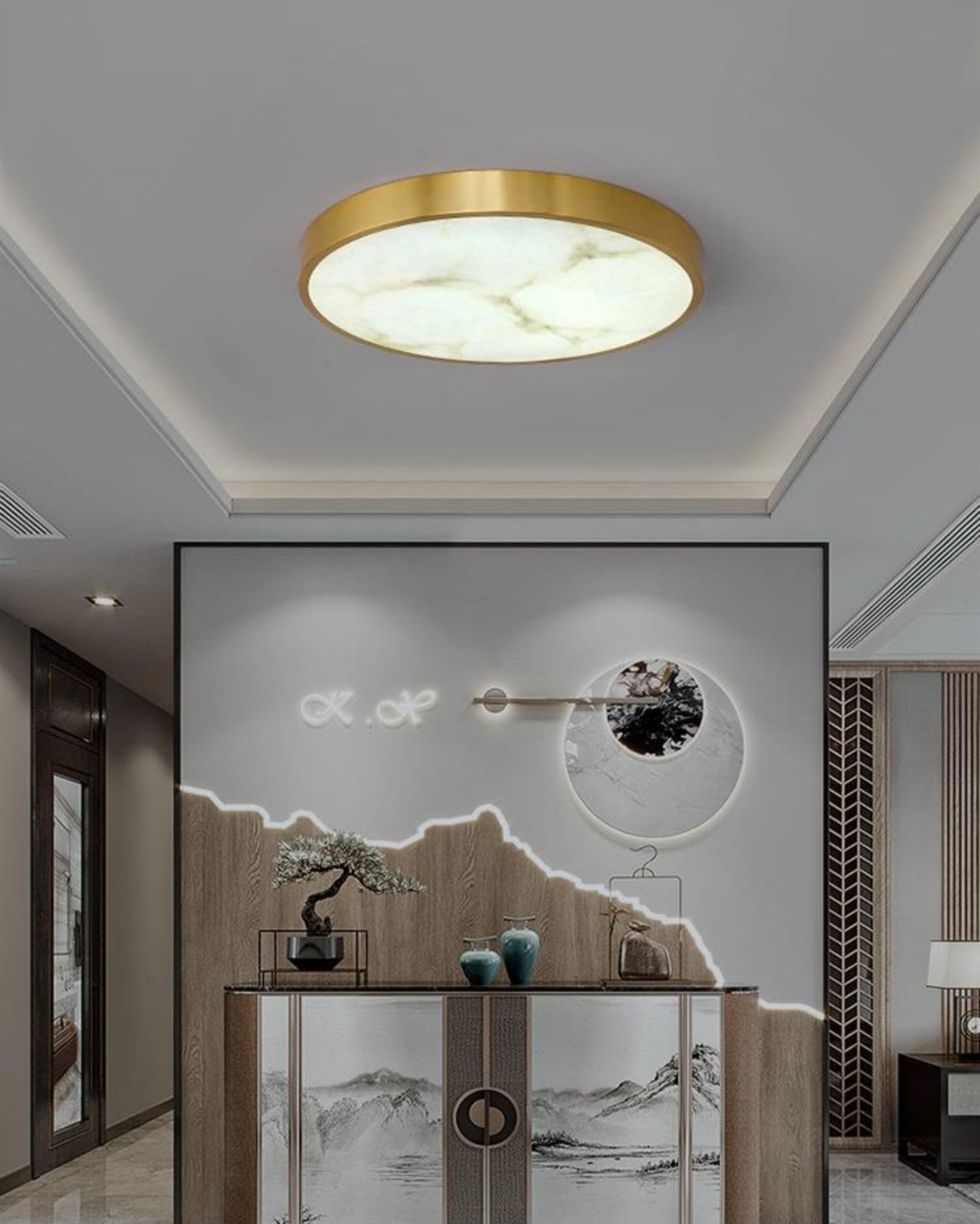 Uzoror Modern Minimalist Recessed Alabaster Ceiling Light - Letslighting