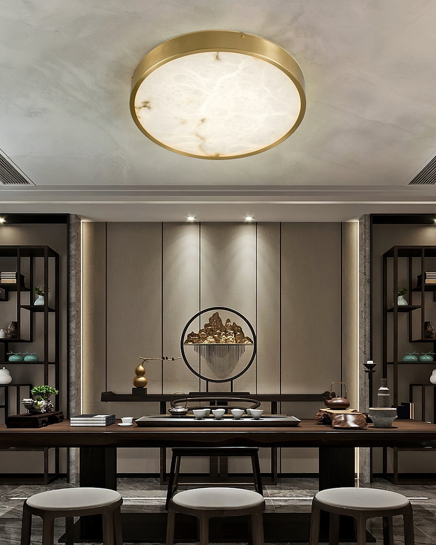 Uzoror Modern Minimalist Recessed Alabaster Ceiling Light - Letslighting